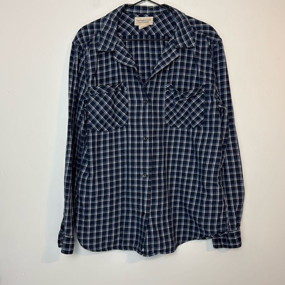 Denim & Supply Ralph Lauren Plaid Flannel Button Down Top L - Picture 1 of 4